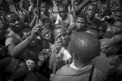 Baka tribe men looking for the job