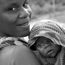 Baka woman and her baby